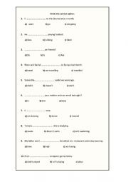 English Worksheet: Multiple choice exam