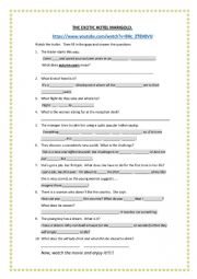 English Worksheet: Video Activity : The Exotic Hotel Marygold