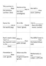 English Worksheet: Degrees of comparison