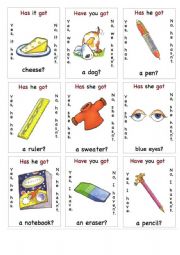 English Worksheet: have got go fish cards 3