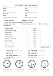 English Worksheet: What time is it?