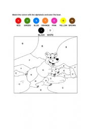 English Worksheet: color by alphabet