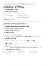 English Worksheet: A listening test 