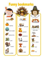 Funny bookmarks - Thanksgiving