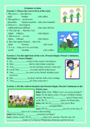 English Worksheet: Grammar revision