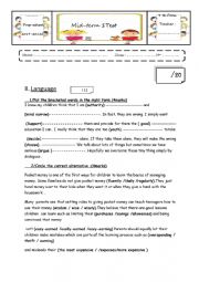 Mid-term 1 test (9th form) language part