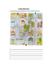 English Worksheet: Giving directions practice