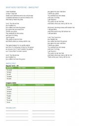 English Worksheet: Song What mercy did for me  - Simple Past Practice 