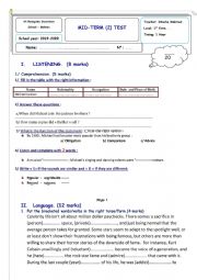 1st form first mid term test 