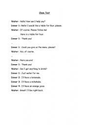English Worksheet: Restaurant