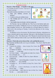 English Worksheet: Grammar task (Past Simple)