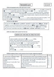 English Worksheet: remedial work