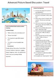 English Worksheet: Advanced Picture Based Discussion - Travel