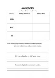 English Worksheet: Linking words: connectors