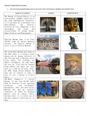 English Worksheet: The best Museums in the world
