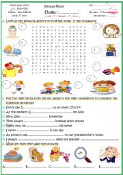 English Worksheet: Remedial work 7th form