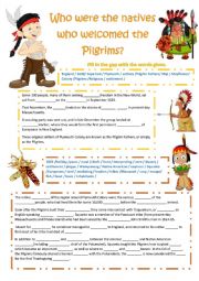Who were the natives who welcomed the Pilgrims + keys