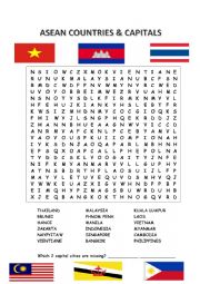 English Worksheet: ASEAN Countries and Cities