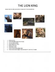 English Worksheet: MOVIE TIME! THE LION KING