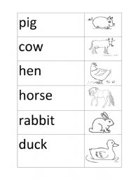 English Worksheet: domestic animals