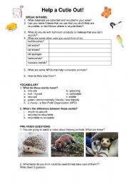 Help a Cutie Out! Environmentally Friendly Recycling to help Cute Animals - Video and Discussion