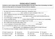 English Worksheet: Games and Riddles Idioms