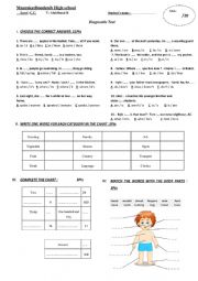 English Worksheet: diagnostic test