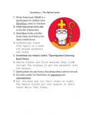 English Worksheet: Sinterklaas worksheet (for Turkish students)