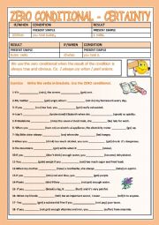 English Worksheet: CONDITIONAL ZERO