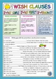 English Worksheet: WISH CLAUSES