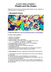 Plastic Pollution 1 - Plastic and The Ocean - Microplastics, Microbeads with Online Quiz Links