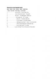 English Worksheet: Question words