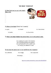 English Worksheet: Mr Bean 