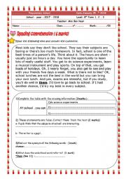 English Worksheet: 8th form End- DSemester Test N 1