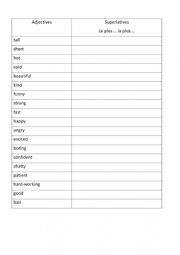 English Worksheet: Superlative