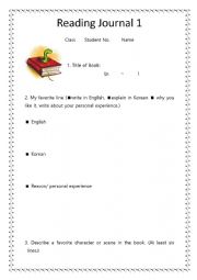 English Worksheet: Writing journal