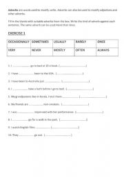 English Worksheet: Adverbs worksheet