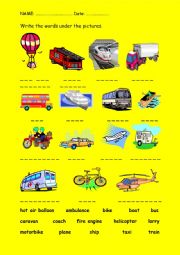 transport vofcabulary