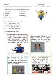 Subject pronouns and verb to be