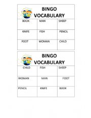 bingo irregular nouns
