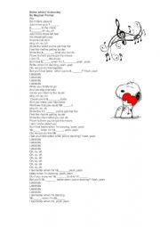 English Worksheet: Better when I am dancing
