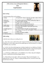 English Worksheet: The Curious Case of Benjamin Button worksheet