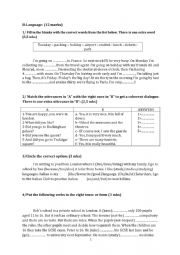 English Worksheet: Language part 8th form test 1