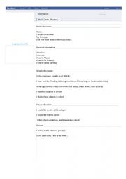 English Worksheet: Facebook Intro