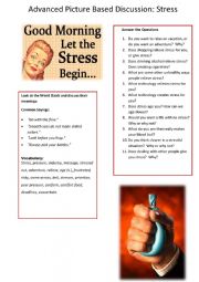 English Worksheet: Advanced Picture Based Discussion - Stress