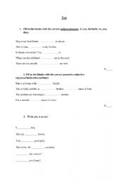 English Worksheet: To be test