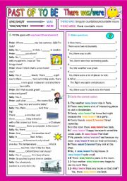 English Worksheet: WAS/WERE  THERE WAS/WERE