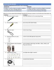 English Worksheet: Electronic equipment and tools. Uses, infinitives and gerunds.