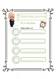 telling time(part 2) worksheet