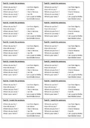 English Worksheet: Reading pre task 